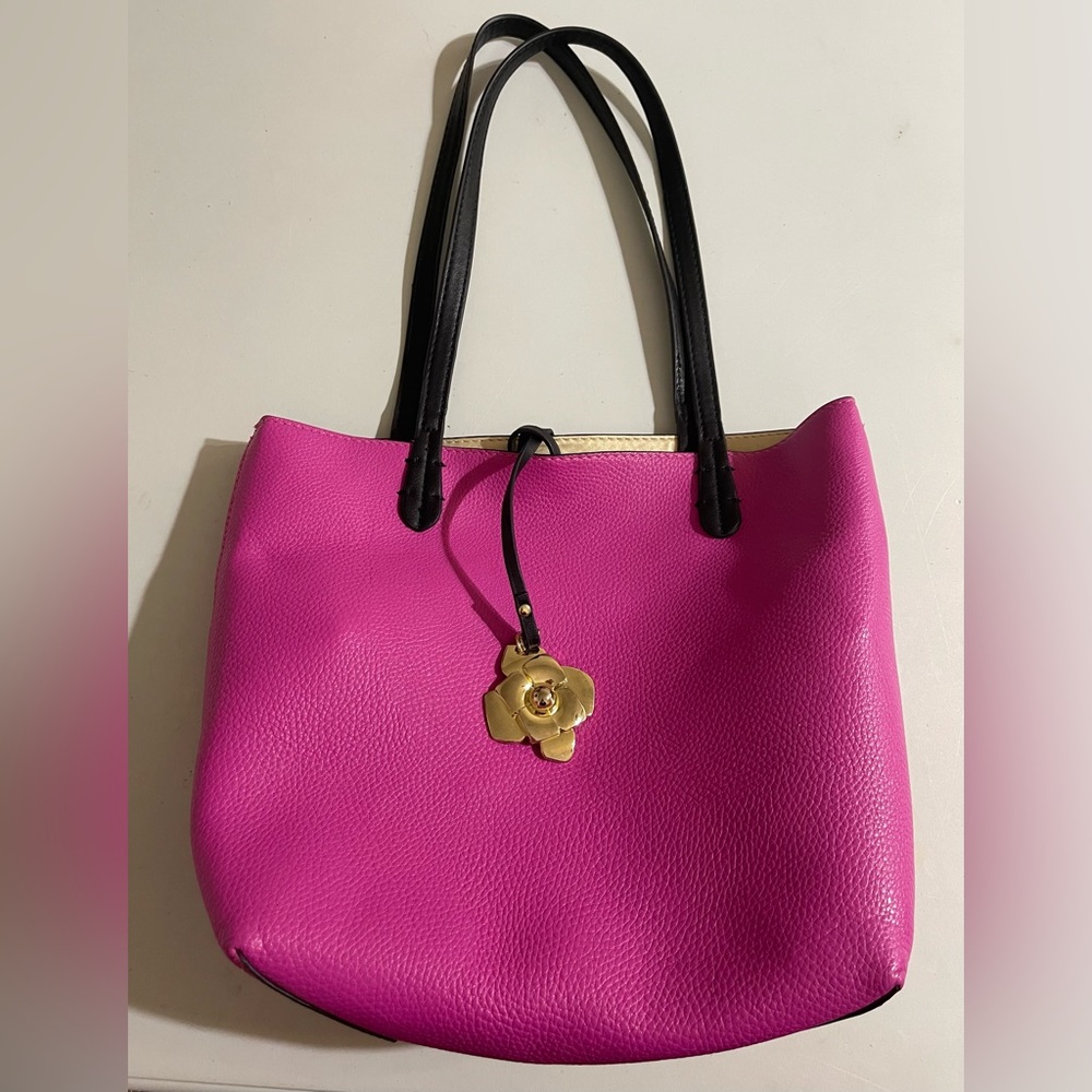 NWOT Kate Landry bag, pink with removable interior bag. Unusual and adorable!